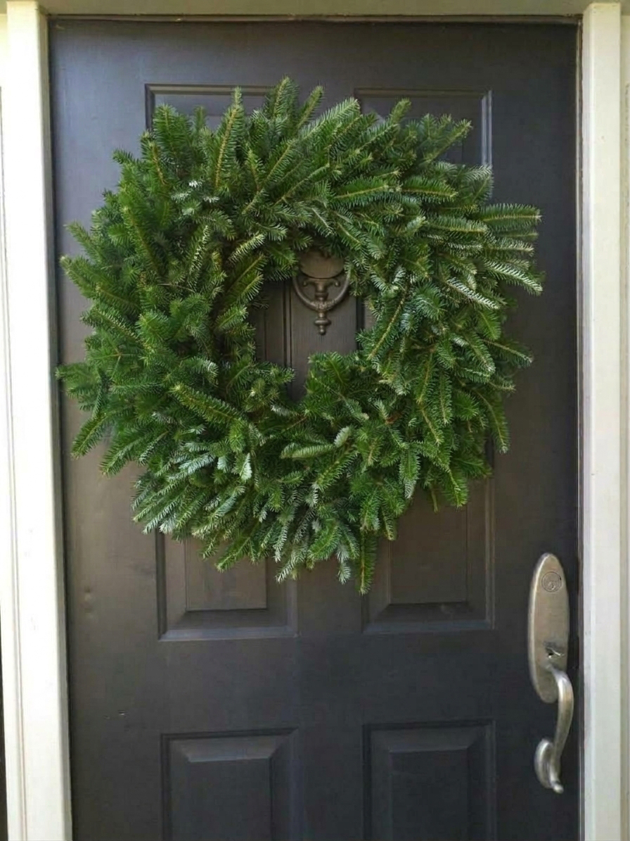 36-inch Fraser fir wreath on a front door